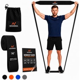 Bandas de resistencia de tela pesada de 76 pulgadas de largo para mujeres y hombres, antideslizantes, duraderas para estirar, yoga, fitness en casa