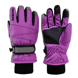 YAPJEB Kids Winter Gloves, Snow Warm Gloves, Waterproof Ski Gloves for Boys and Girls Skating Snowboarding Hiking(Purple-S)