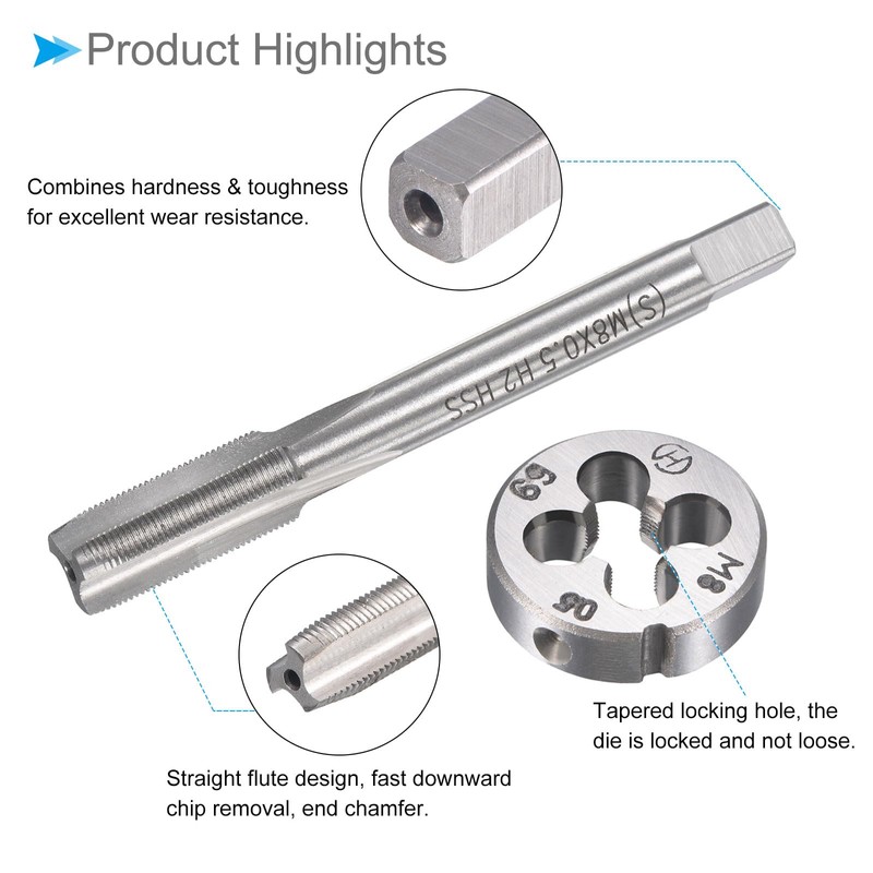 CoCud Tap Dice Tap and Die Set M8 x 0.5