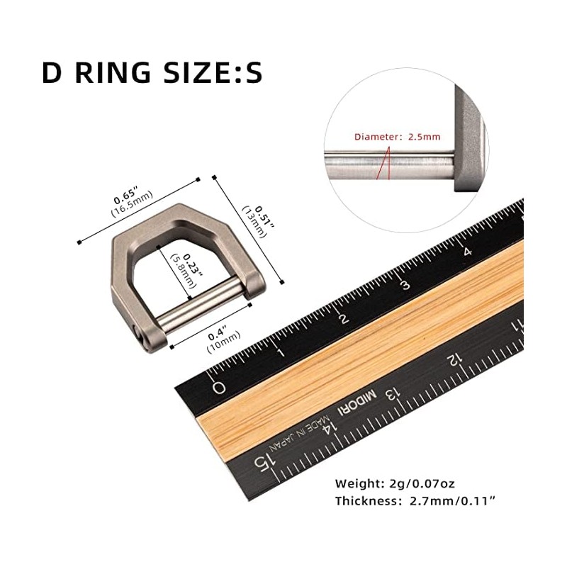 [MecArmy] CH2 Titanium D Shape Key Ring Utility Key Ring