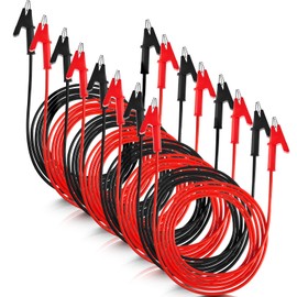 Dunzy 8 Pcs 14 Gauge Jumper Wires Alligator Clips to Alligator Clip Electrical Test Wires Set Silicone Flexible Cable for Electrical Testing (6.6 Ft)
