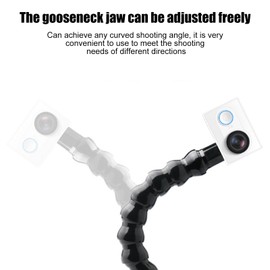 Action Camera Mount, 8 Sections Flexible Arm Bracket Mount with 1 / 4in Screw Holes, Gooseneck Jaws Mount Flexible Monopod