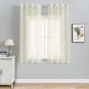 MIULEE Lace Curtains 63 inch Length, Embroidered Semi Sheer Curtains