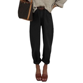 Astylish Black Jeans for Women High Waist Baggy Boyfriend Mom Capri Denim Pants Black Size 14