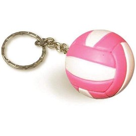 Tandem Sport Volleyball Keychain, Pink/White, One Size Fits Most (TSKEYPKWHVBALL)