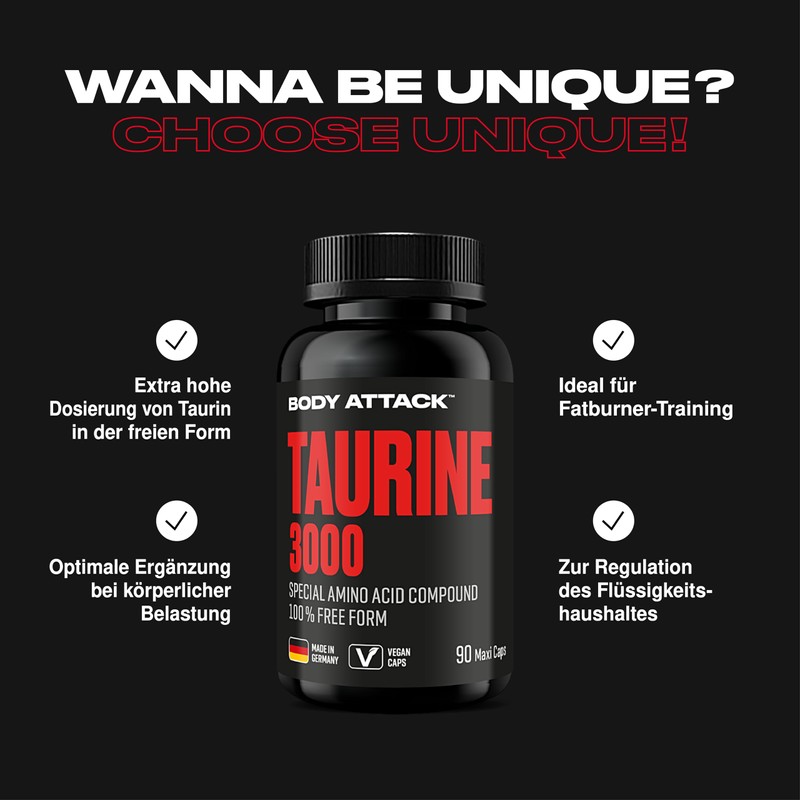 Body Attack Taurine 2000 - Pack of 90 Capsules