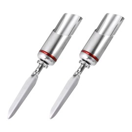 KIBBEH Fishing Rod Holder 2 Pieces Stainless Steel - Foldable Rod Holder for Fishing Rods, Universal Floor Holder with V Tip, Portable Fishing Holder for Sand/Mud Land