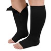 PUTUO Plus Size Compression Socks: Wide Calf Zip Flight Sock