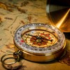 TIEGUANJIA 2Pcs Vintage Pocket Compass with Distress Whistle Waterproof Military