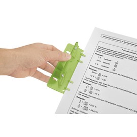Wedo 67811 Pocket Hole Punch Plastic for Filing 8 cm Holes with 12 cm Scale Light Green