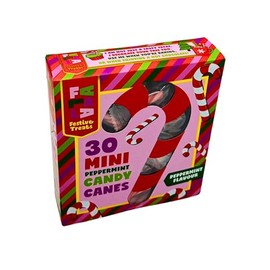 Mini Christmas Candy Canes - 30 Individually Wrapped Peppermint Flavour Candy Canes - Mini Candy Canes