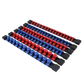 AIXXCUVQ 6pcs/Set 6Pack Socket Organizer Storage Set Socket Organizer Holder 1/2-Inch Aluminum Alloy Socket Holder Rail 1/4-Inch