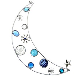 American-Made Blue Moon Wirework Sun-Catcher