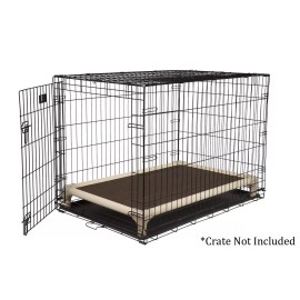 Kuranda Indoor/Outdoor Dog Crate Bed - Almond Frame - Open Weave - Bark - Large 40"x25"