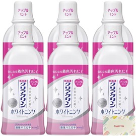 花王 クリアクリーン デンタルリンス ホワイトニング アップルミント 薬用液体ハミガキ 600ml [医薬部外品] 6本セット + Kunutonnオリジナルロゴ入りeおまけ付