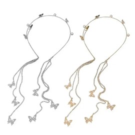2 Pieces Tassel Headbands, Butterfly Headbands with Rhinestones, Fashionable Headbands, Elegant Headbands, Accessories for Wearing, Women's Headbands