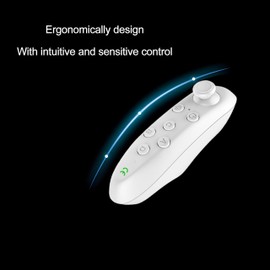 CYSFETENA VR Remote Controller, BT3.0 Mini Wirelss Multi Function VR Controller Gamepad Game Controller 4 Modes Remote Controller Joystick Modern Gamepad for Phone Selfie, Games (White)