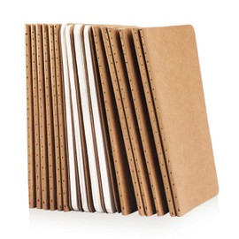 Oucaru 16PCS Mini Notebooks Bulk, 3.5" x 5.5", Brown, 60 Pages Blank Paper Small Pocket Notebook Set, Mini Journal Memo Notepads for Students, Traveler, School Office Supplies