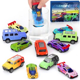 Small 12 Pcs Color Change Cars Toys,6 Pcs Off-Road Vehicles & 6 Pcs Racing Cars 1:64 Scale Vehicles in Water Color Changing Bath Toys Car Goodie Bags Set for Kids Themed Party Favors