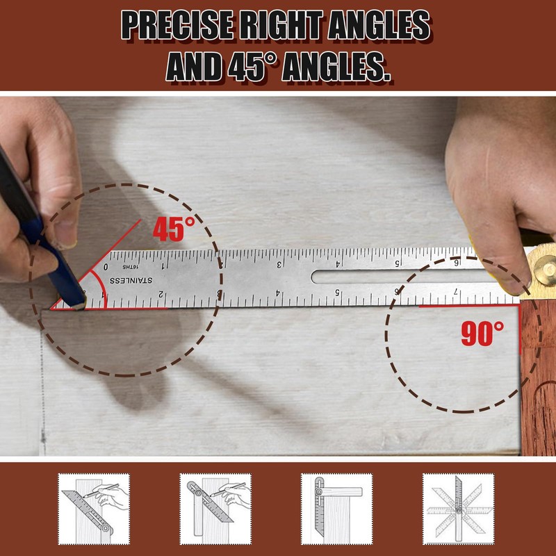 Multi Angle Bevel Adjustable Multifunctional Angle T-Chamfer 200 mm, Bevel