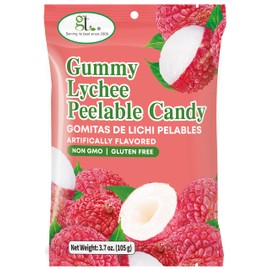 GT Gummy Lychee Peelable Candy, 3.7 oz, Non GMO, Gluten Free