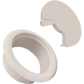 CordAway Round Plastic Desk Grommet Ideal for Home Office, Computer, Gaming, Home Theaters & Entertainment Centers Adjustable, 3-1/8" Diameter, 1-1/8" deep, Almond, 1 Piece
