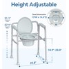 HOMLAND 3-in-1 Bedside Commode with Sturdy Dual-Crossbar Support Construction, Stable
