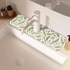 Kitchen Sink Splash Guard Mat Sage Green Leaf Fern Herbs