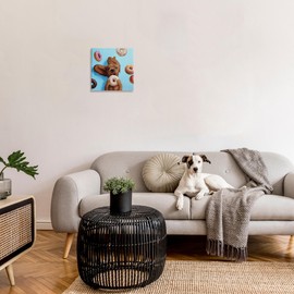 Stupell Industries Funny Face Dog Licking Donut Canvas Wall Art, Design by Lucia Heffernan