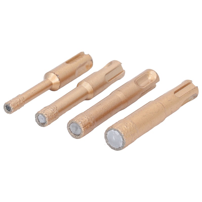 4PCS Brazed Hole Saw Kit Triangle Shank Tile Hole Opener