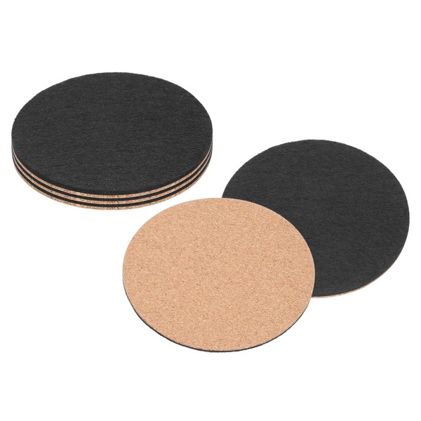 sourcing map 6Pcs Felt and Cork Coaster for Drink 4