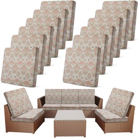 Newwiee 12 Pcs Patio Stretch Outdoor Cushion Covers Sofa Couch Covers Replacement Couch Slipcover for Sofa Seat Chair Porch Patio Furniture Protector, Flexibility and Washable(Paisley Print,Red)