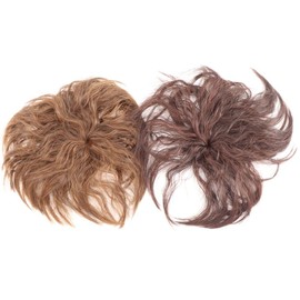 Kopida Wig Pieces for Top of Head, Curly Hair Topper Replacement Fluffy Hairpiece Seamless Clip in Top Wiglet for Women Thin Hair, Curly Topper Clip in Top Wiglet with 3 Clips, Dark Brown, 1pc