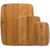 Bamboo Cutting Board Set of 3 - Reversible Wooden Cutting