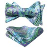 HISDERN Mens Bowties Floral Paisley Self Tie Bow Tie Pocket