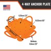 Malta Dynamics 4-Way Anchor Plate with 4 Connection Points, Powder