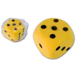 Blue Sky - Riesenwürfel - Outdoor-Spiel - 046523 - Gelb - Schaumstoff - Kinderspielzeug - Würfelspiel - Leicht - Gesellschaftsspiel - Zahlen - 16 cm - Ab 3 Jahren