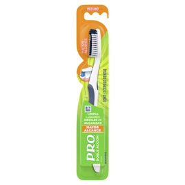 PRO Cepillo Dental Doble Acción Mayor Alcance, 60 Mediano, Colores Surtidos