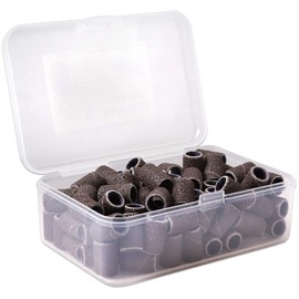 PANA 100 Pieces Nail Sanding Bands Professional Nail Manicure Great Fit for Nail Drill Bits for Acrylic Nails (80 Grit, Brown)