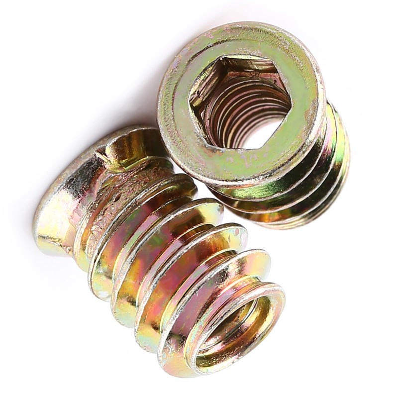 Haosie Threaded Inserts, 20PCS M6*15mm Zinc Plated Carbon Steel Hex