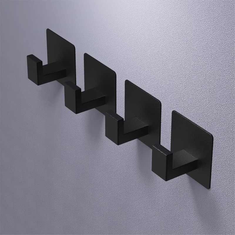 VAEHOLD 4 Pack Adhesive Towel Hooks, Heavy Duty Wall Hooks