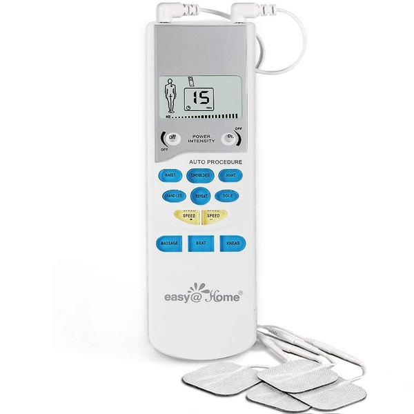 Easy@Home TENS Unit Muscle Stimulator - Electronic Pulse Massager, 510K Cleared, FSA Eligible OTC Home Use handheld Pain Relief therapy Device-Pain Management Machine Gift for Mom Dad - EHE009