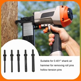 Phyxlyn Pneumatic Pilot Punch Set, 3/16" to 1/2" Pneumatic Roll Pin Punch 153mm Bolts Long Pins Fit for 0.401" shank Air Hammer for Removing Roll Pins Hollow Tension Pins