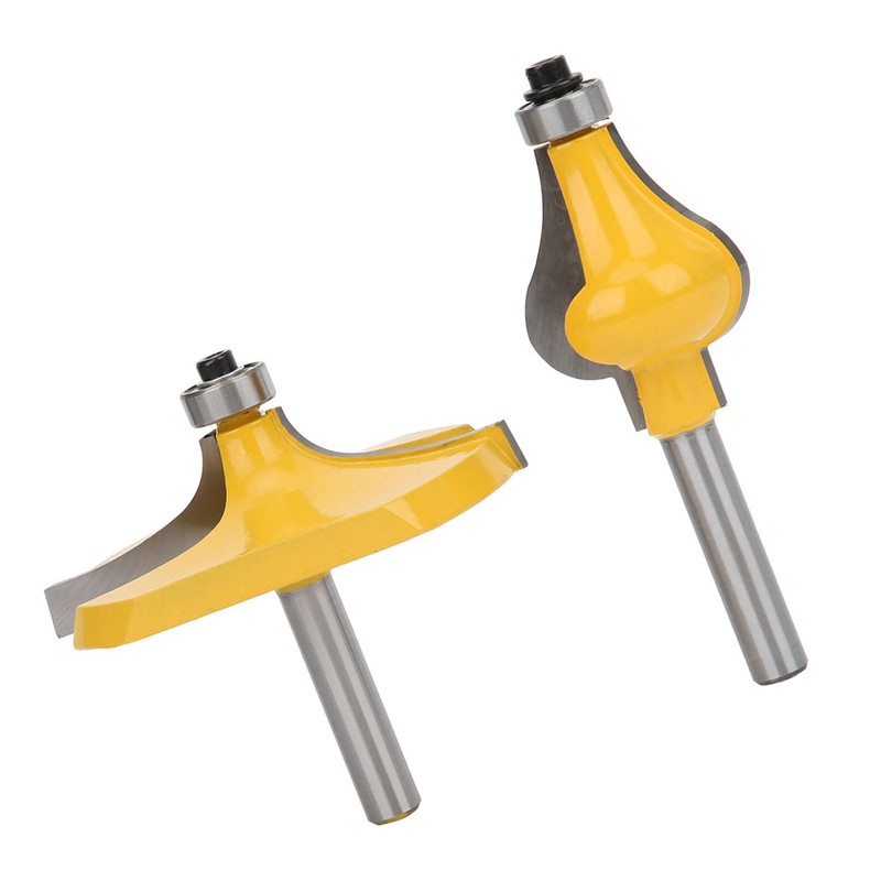 2pcs 8mm Shank Armrest Handrail Router Bit Set with Bearing