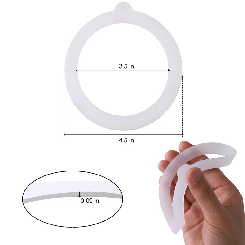 6pcs 4.5 Inch Silicone Replacement Gaskets for Jars Rubber Seals