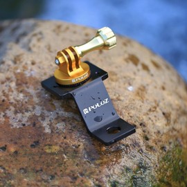 Puluz, Motorradzubehör, Spiegel/Halterung, feste Halterung, Metall, Fahrradhalterung für GoPro Hero 5 4 Session, Schwarz-Silber, 4 3 3 2, Sport Action Kamera (Gold).