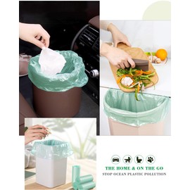 75 Counts AYOTEE Mini Garbage Bags, 1.2 Gallon Small Compostable Trash Bags, Small Garbage Bags for home, Fit 4.5 or 5 Liter Bathroom Wastebasket Can Liners(Green)