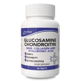 Arymar Glucosamine, Chondroitin, MSM, Collagen & Hyaluronic Acid Supplement 60 Tablets