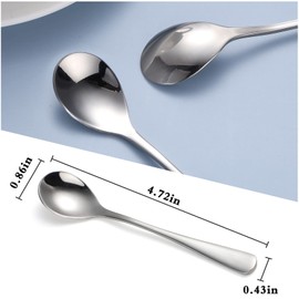 Egg Spoons Set Little Stainless Steel Spoons for Soft Boiled Egg Breakfast (4)