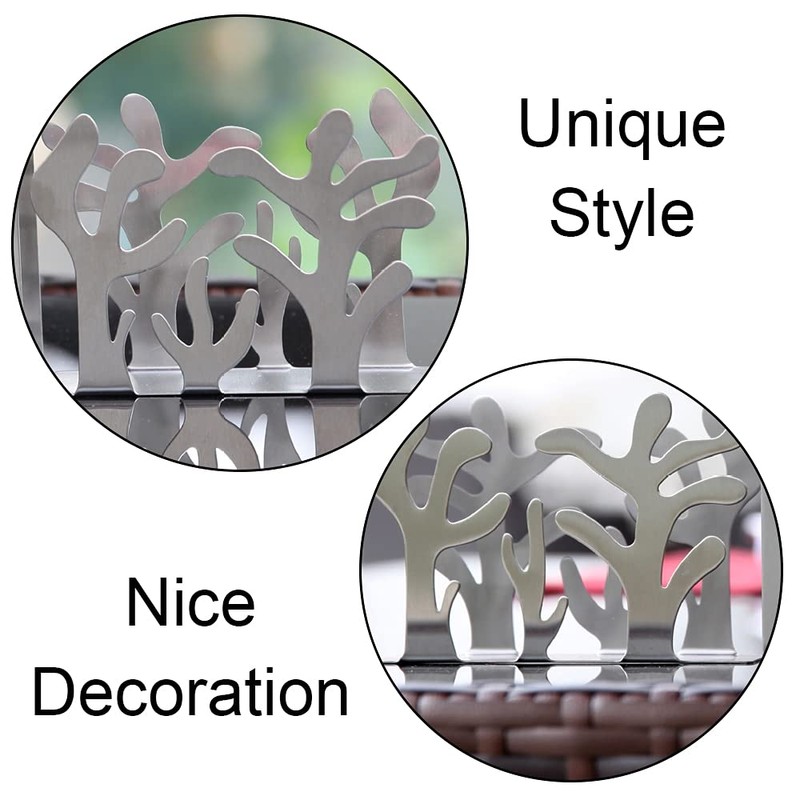 Stainless Steel Napkin Holder Silver Plants Shape Serviette Holder Modern